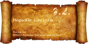 Hegedűs Lavínia névjegykártya